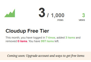Cloudup Free Users Limited To 1,000 Items