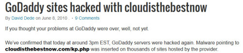 GoDaddy Hacked In 2010