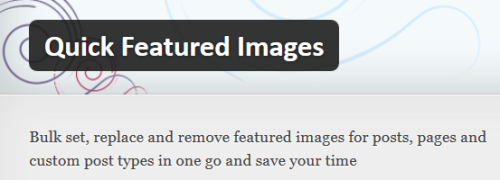 Quick Featured Images Plugin Header