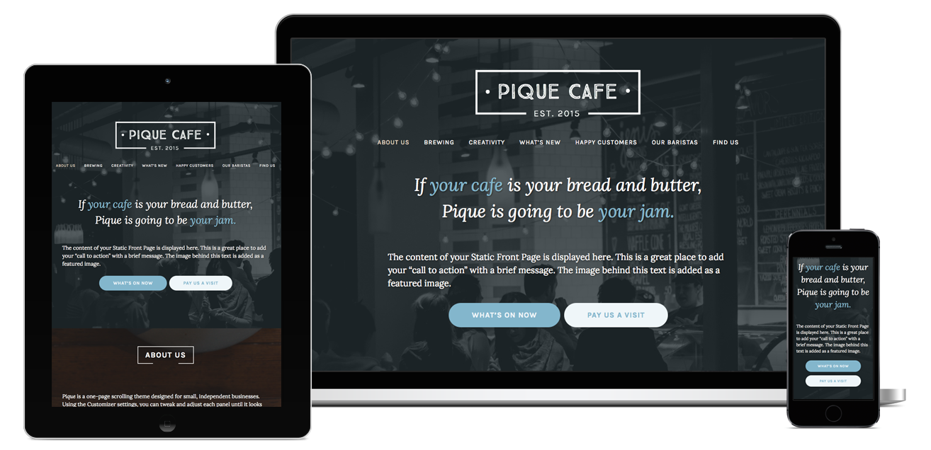 Pique: A Free Small Business Theme for WordPress