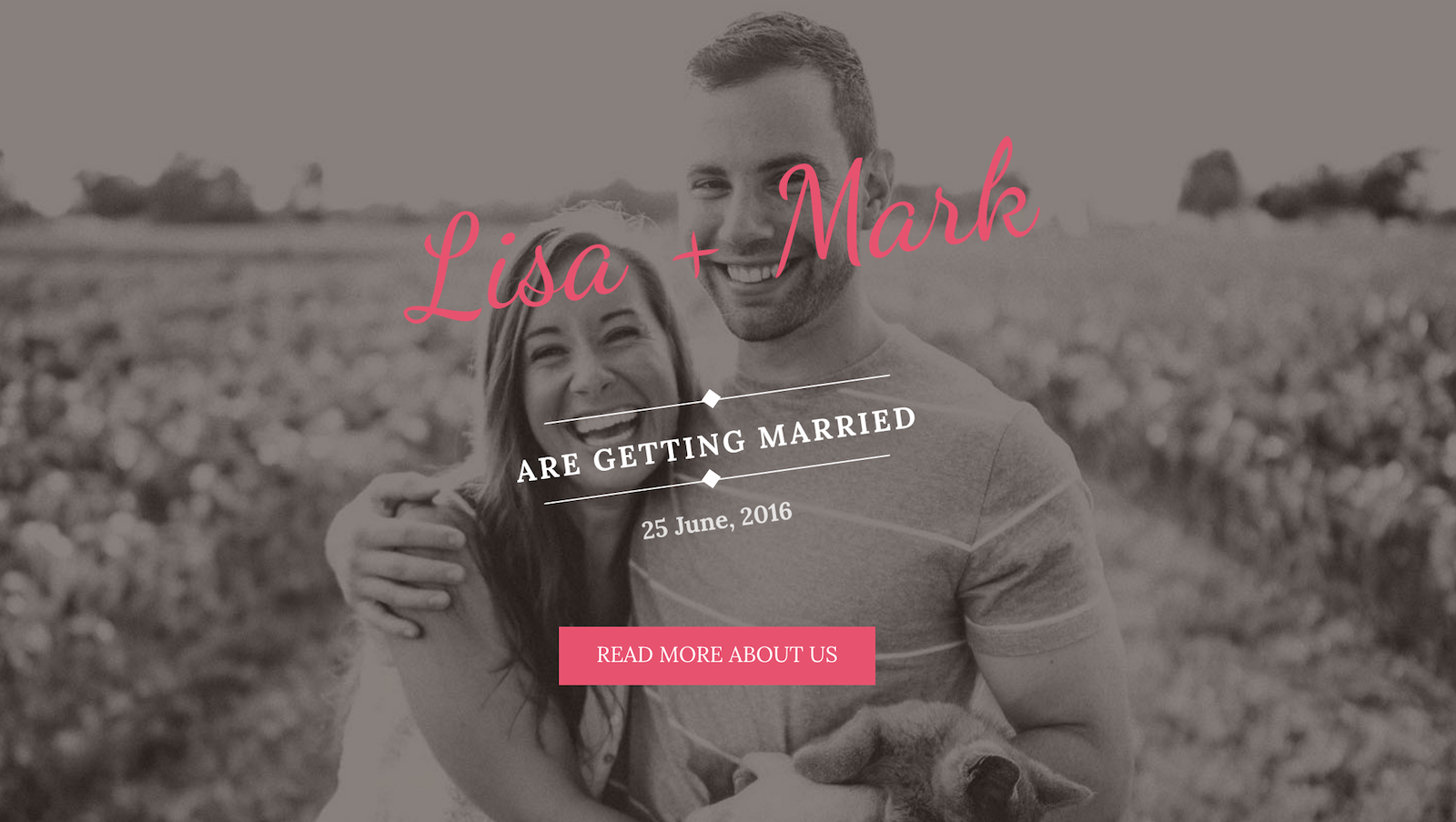 Wedding Bride: A Free One-Page WordPress Wedding Theme