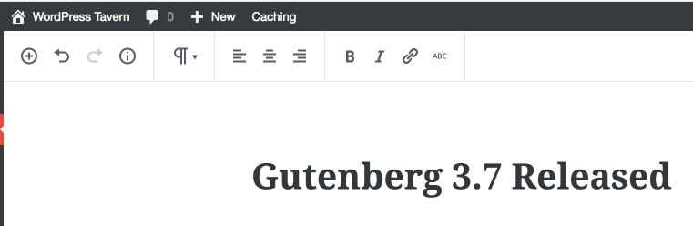 Unified Toolbar in Gutenberg