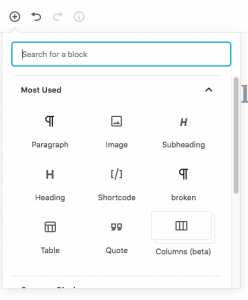 Updated Icons for Paragraph, Heading, and Subheading blocks