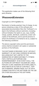 WordPress for iOS Third party library acknowledgements