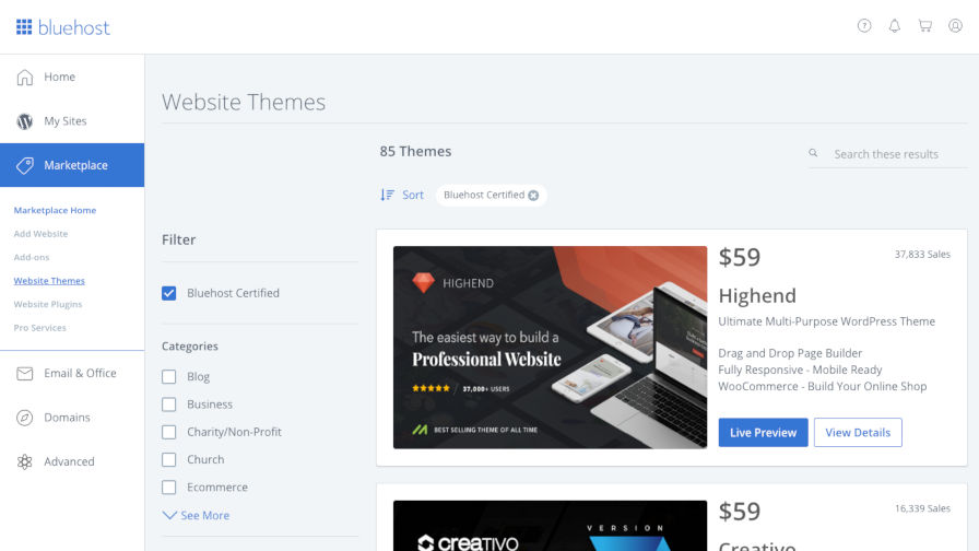 bluehost-marketplace Bluehost Launches Premium WordPress Theme Marketplace to Customers design tips News|bluehost 