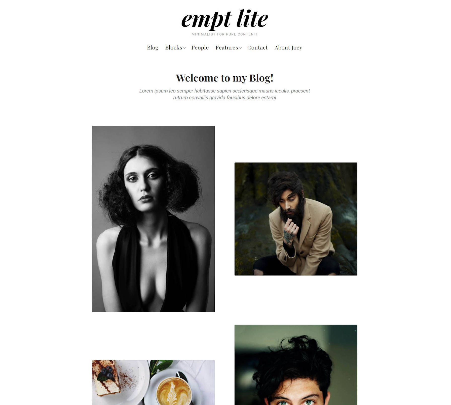Gallery-style blog layout for the Empt Lite theme.