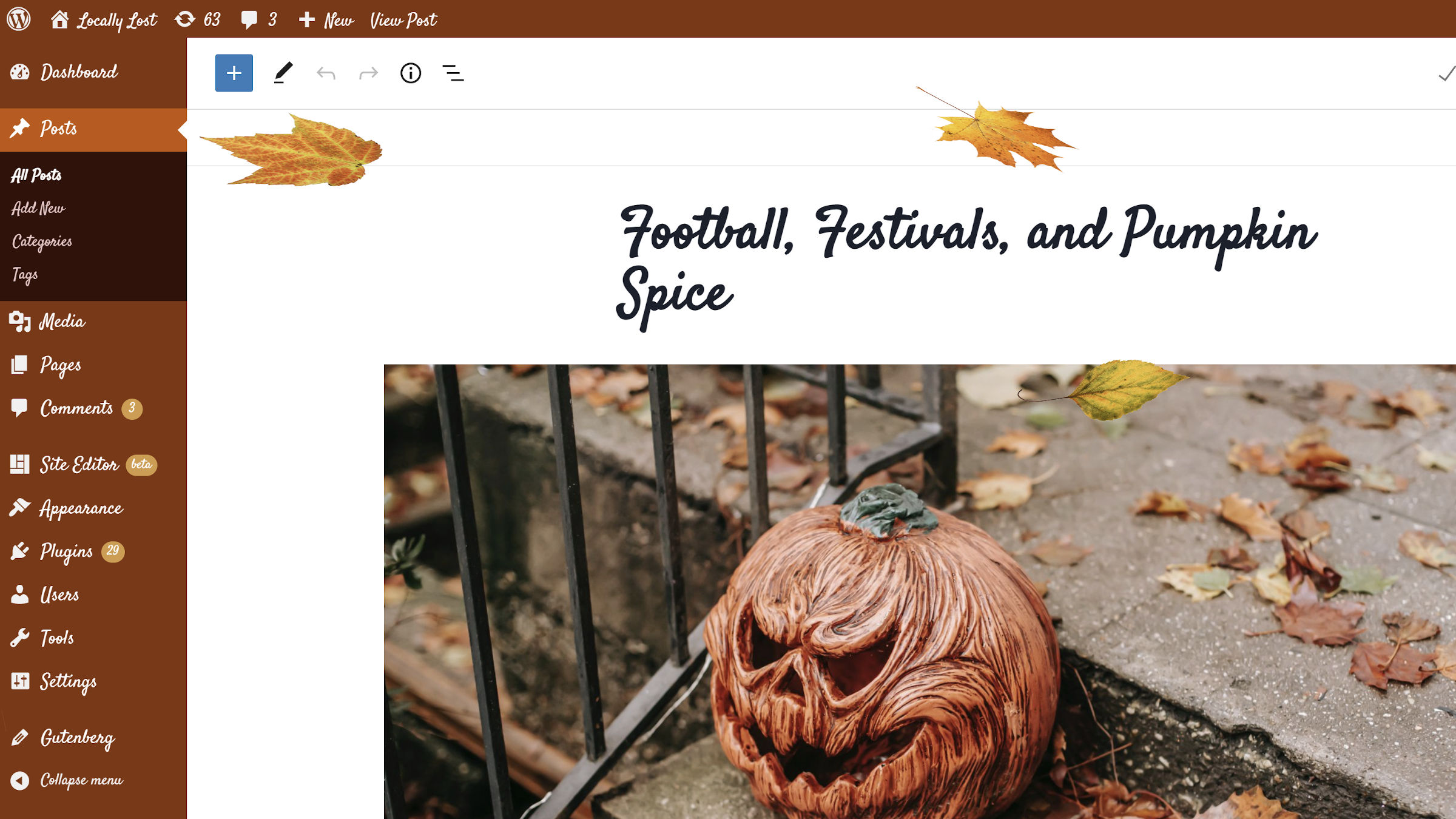 Add a Little Pumpkin Spice to Your WordPress Admin This Autumn